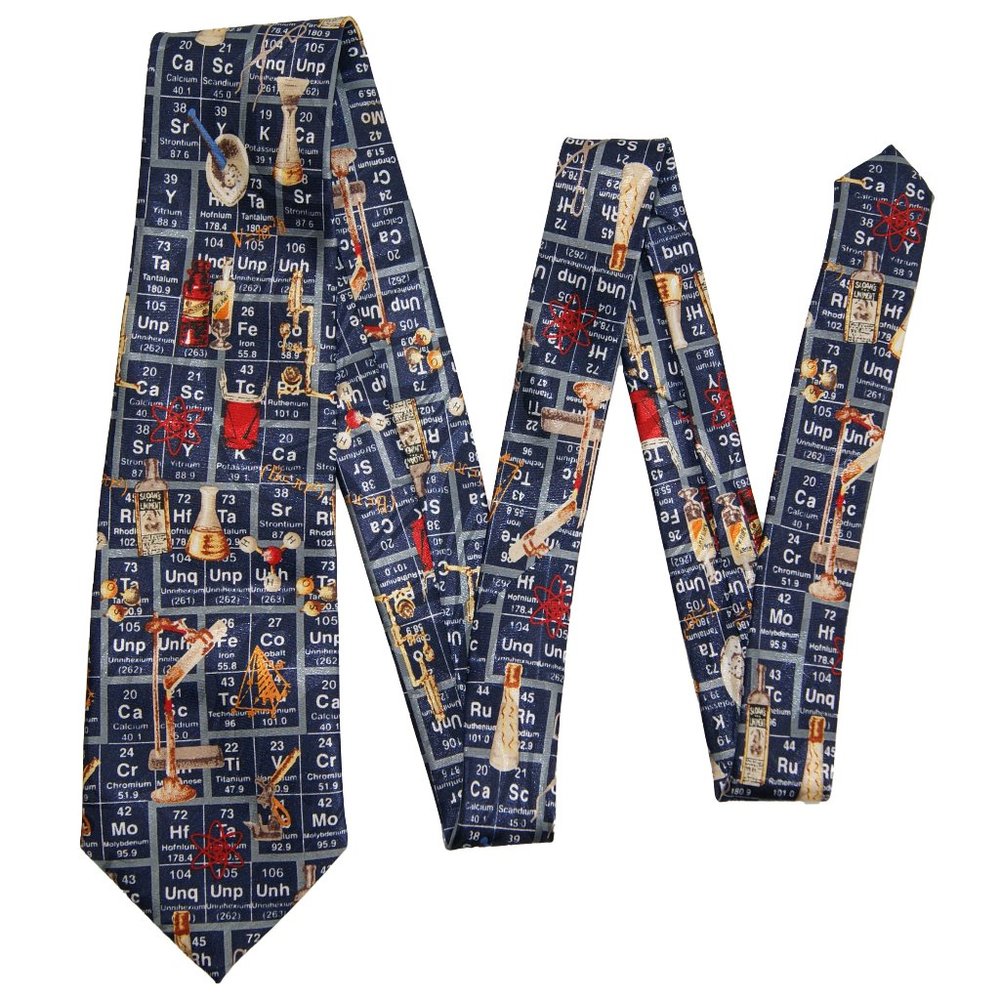 Steven‎ Harris Hand Made Tie Chemistry Science Periodic Table Nerdy Novelty